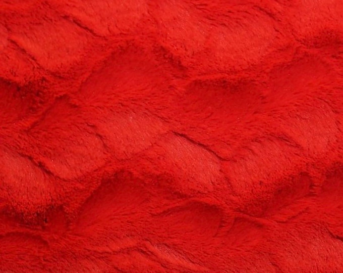 Minky Red Stella Fabric 58" Wide Sold by the Yard