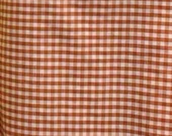 Orange Gingham Checkered 1/8” inch Fabric poly cotton 60” wide- none stretch sold By The Yard
