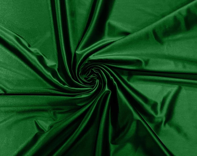 Emerald Green Stretch Satin spandex Fabric Bridal Dress 58” Wide sold by The Yard