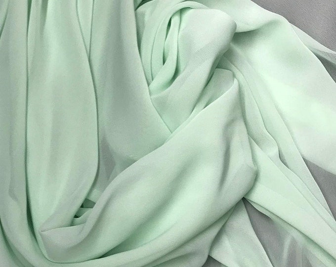 Mint Sheer High Multi Chiffon Solid Fabric, 100% Polyester 58/59" Wide, Sells by The Yard