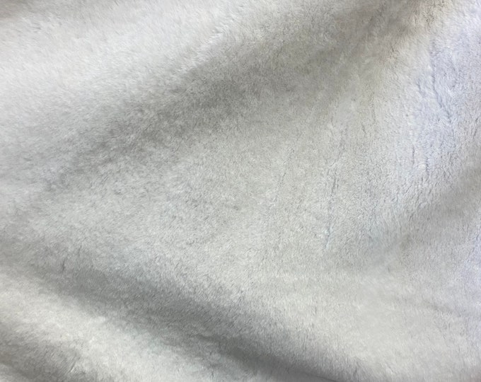 White plush thick minky bunny  fabric / 58" Wide / Sold by the Yard