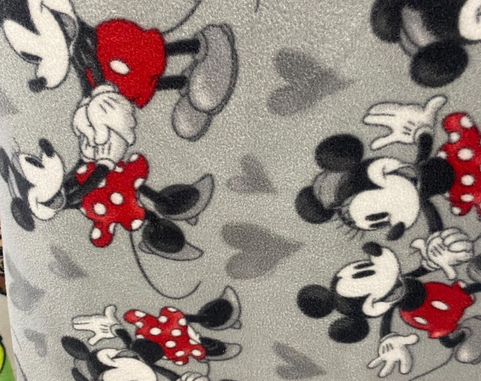 Minnie and Mickey mouse hearts Fleece Polar By The Yard 60"  Licensed Products