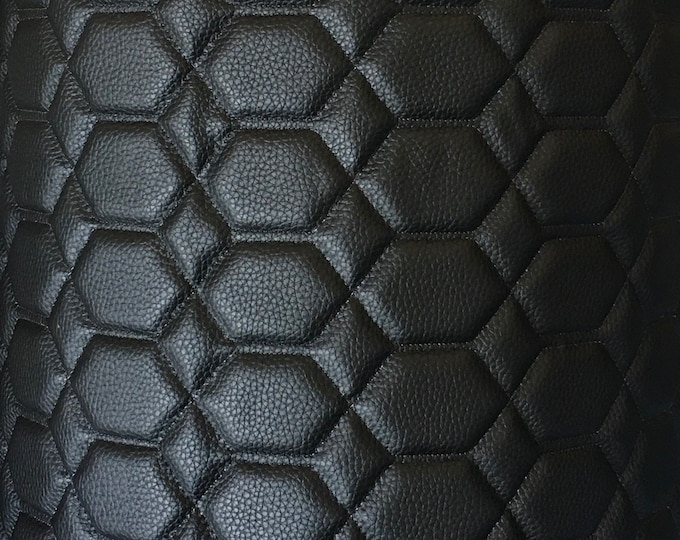 Black hex Champion Quilted auto headliner headboard fabric with 3/8" Foam Backing Upholstery 52" Wide