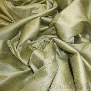 Tarragon Shantung Dupioni Faux Silk two tone fabric BY THE YARD 54&quot; wide