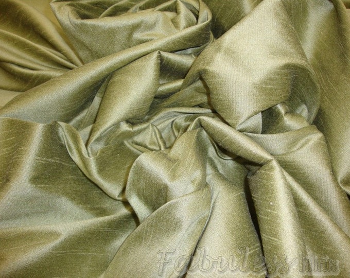 Tarragon Shantung Dupioni Faux Silk two tone fabric BY THE YARD 54" wide