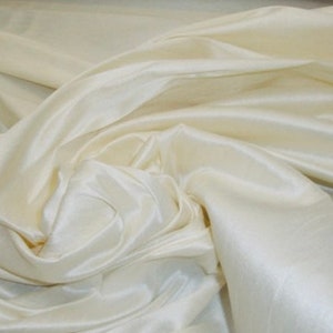 Faux silk / Egg shell Shantung Dupioni fabric per yard