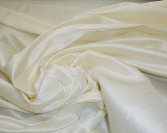 Faux silk / Egg shell Shantung Dupioni fabric per yard