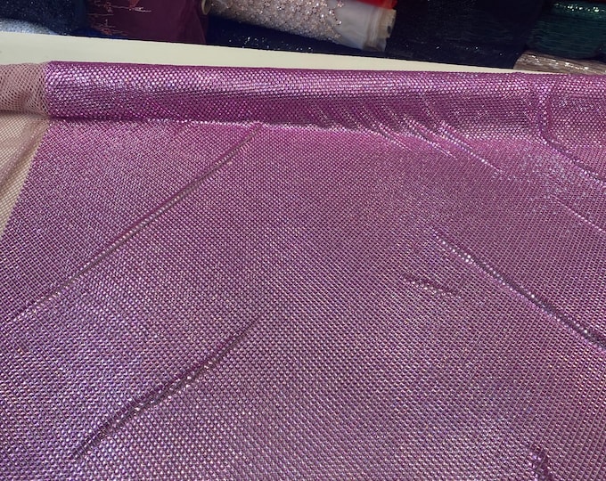 Purple Diamond Rhinestone Mesh Fabric – Sparkly Crystal Net Fabric by the Yard for Costumes, Dancewear, Gowns, DIY Crafts