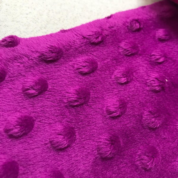 Magenta Soft  minky Dimple Dot  fabric for Bedding, drapery, costume, decor, By THE YARD