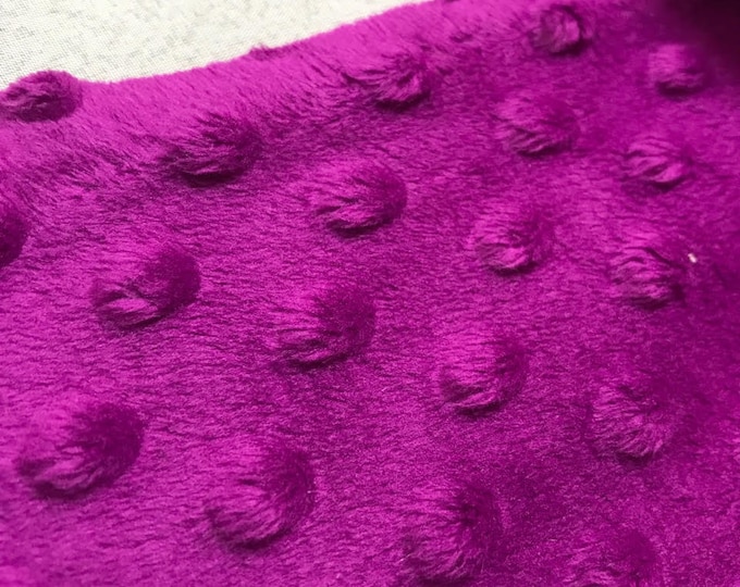 Magenta Soft  minky Dimple Dot  fabric for Bedding, drapery, costume, decor, By THE YARD
