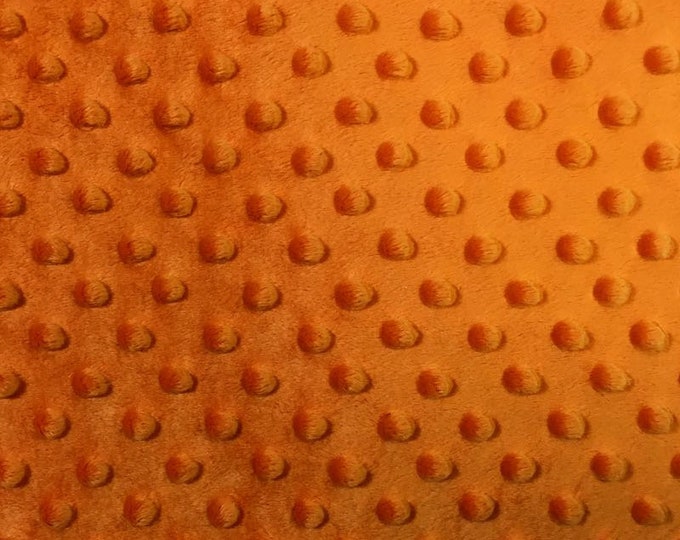 Orange  Minky dimple dot soft fabric BY THE YARD 60 " Wide