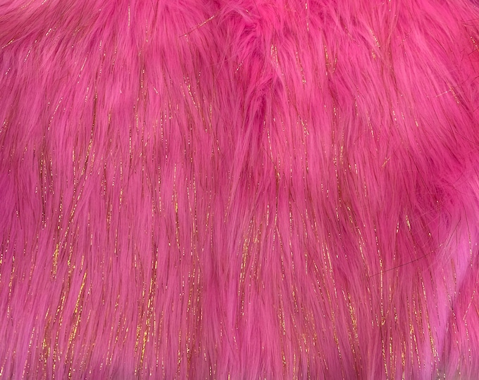 58"  Wide Bubble gum Sparkle Faux fur pile Upholstery Fashion Decor Arts & Crafts Bedding fabric By The YARD