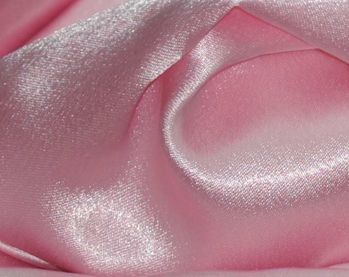 Satin Crepe solid Shimmer Dress wedding tablecloth pink  Fabric 60" Wide  Sold By the yard