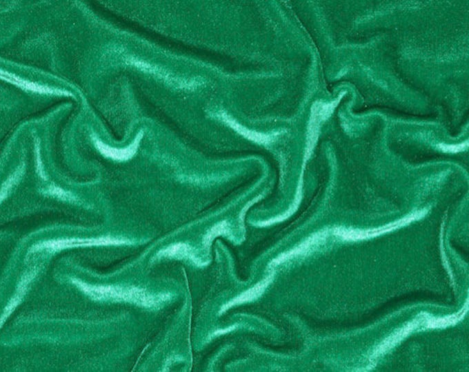 Kelly green Stretch Velvet Fabric By The Yard | 58’’ wide