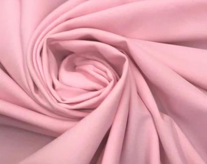 Baby pink Polyester poplin Fabric By The Yard 58"/60
