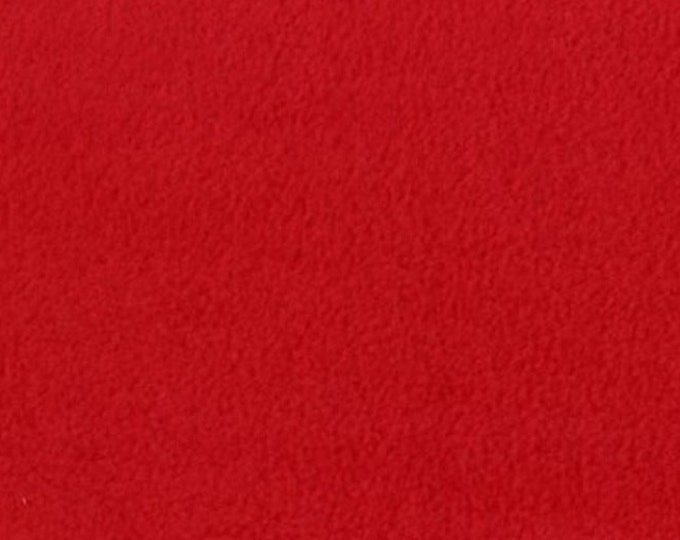 Red Fleece Solid Polar Fabric Sold By The Yard 60" Wide