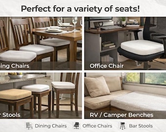 Replacement Chair Foam Cushion – 16x16 Upholstery Seat Pad, 3” Thick