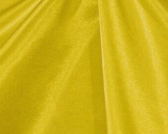 Yellow Heavy Shiny Bridal Satin Fabric for Wedding Dress, 60"  wide