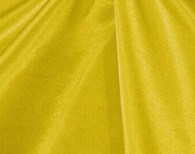 Yellow Heavy Shiny Bridal Satin Fabric for Wedding Dress, 60"  wide