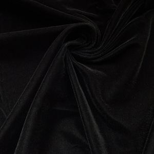 Black Plush Triple Velvet Fabric Drapery 45" wide per yard