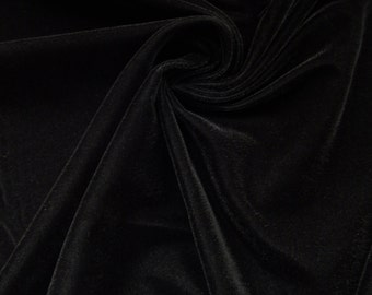 Black Plush Triple Velvet Fabric Drapery 45&quot; wide per yard