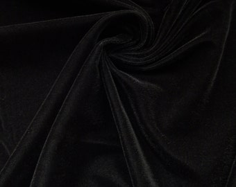 Black Plush Triple Velvet Fabric Drapery 45" wide per yard