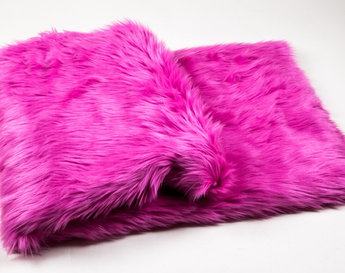 108" x 60" Fuchsia faux fur Shaggy Throw Blanket / Bed Spread Coverlet  / Soft Ultra Suede Lining / New