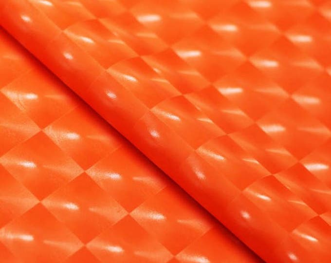 Vinyl 4 way Stretch kaleidoscope spandex orange  hologram Soft Clothing fabric per yard 54" Wide