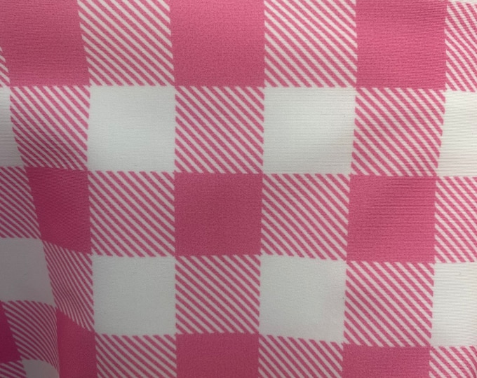 Hot Pink color plaid Spandex dance 4 way stretch 58" wide
