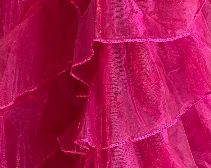 Fuchsia Ruffled Organza Fabric Draping Craft Wedding Party Decor   58" wide