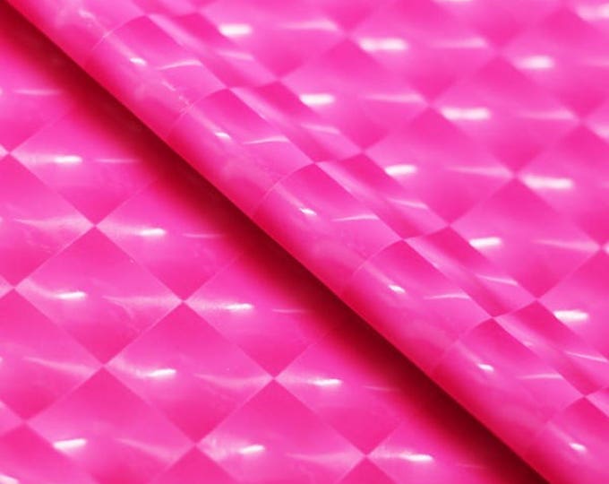 Vinyl 4 way Stretch kaleidoscope spandex hot pink hologram Soft Clothing fabric per yard 54" Wide