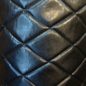 Black houston big 4x6 diamond Vinyl  Faux Quilted Auto headliner headboard fabric with 3/8&quot; Foam Backing Upholstery 52&quot; Wide