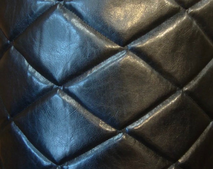 Black houston big 4x6 diamond Vinyl  Faux Quilted Auto headliner headboard fabric with 3/8" Foam Backing Upholstery 52" Wide