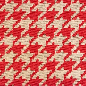Chenille Red houndstooth Upholstery Drapery fabric by the yard 54” Wide