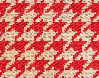 Chenille Red houndstooth Upholstery  fabric 54” Wide