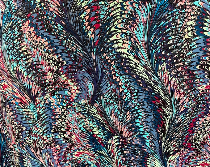 Swirl Abstract peacock Nylon Spandex print fabric