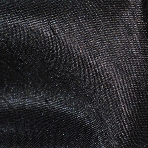 Satin Shantung Solid Fabric Black / 60&quot; Wide / Sold by the yard