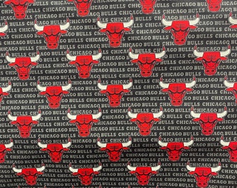 100 % Cotton Fabric - 45 " Wide - Bulls theme #2 flag, children clothing, pillows, bedding, costume