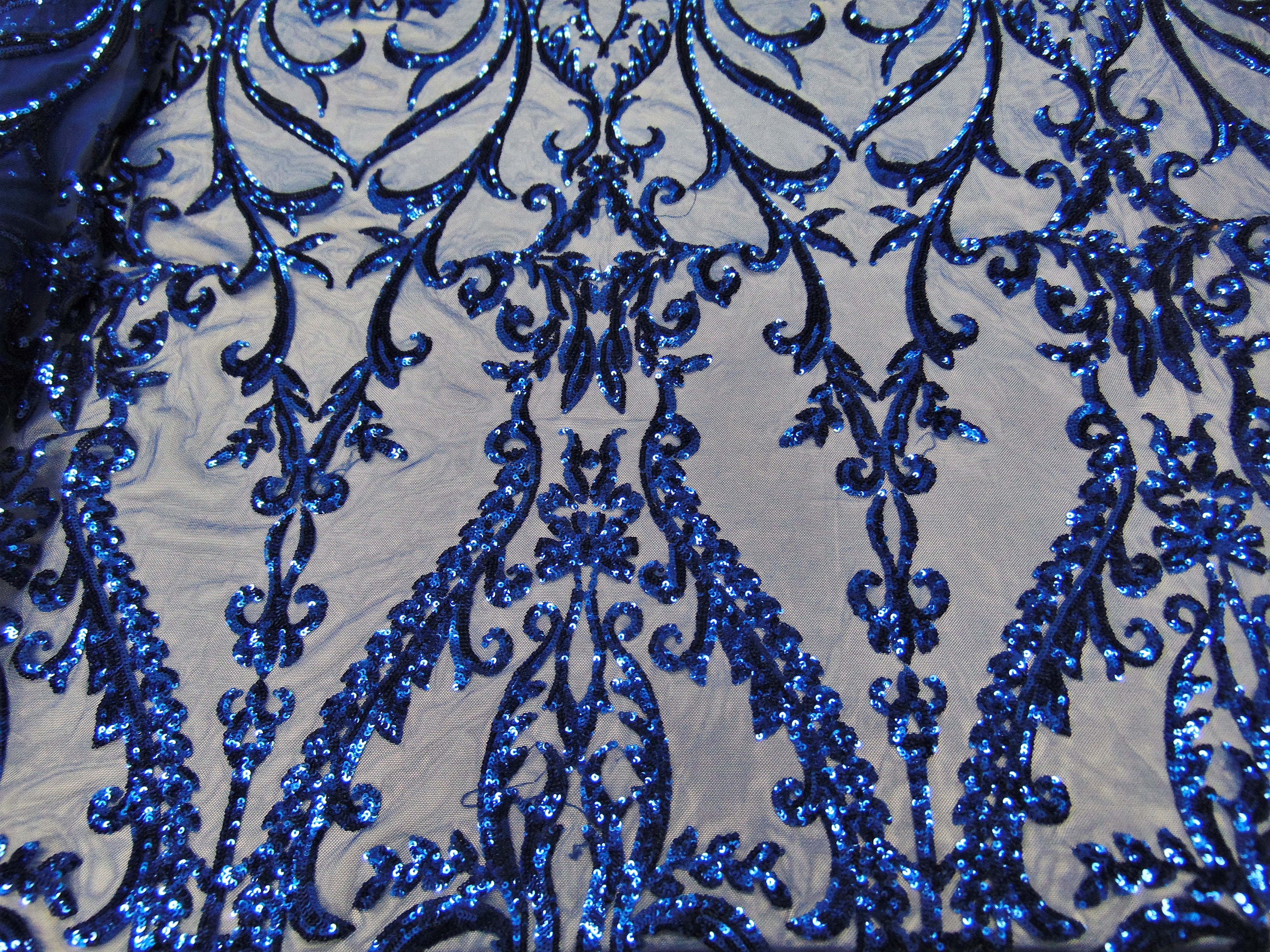 Victorian SWEETHEART Damask 4-way Stretch Mesh Lace ROYAL BLUE | Etsy