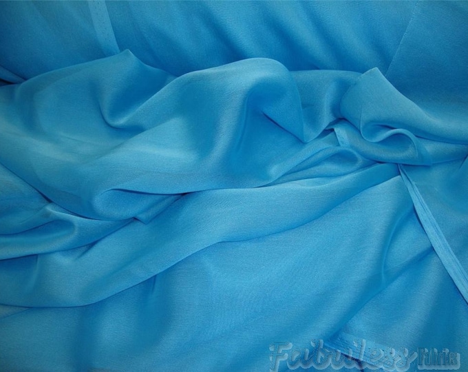 Chiffon fabric Aqua color by the yard 60” wide