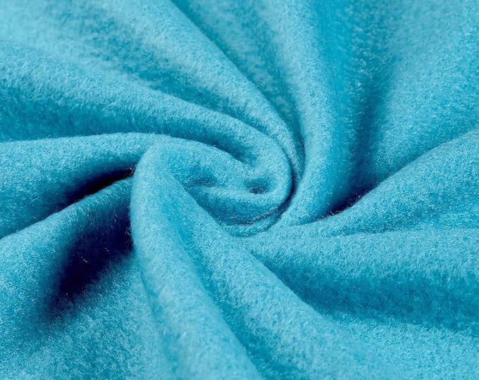 Turquoise Soft Cozy Fleece Fabric by the Yard | Warm Anti-Pill Fleece for Blankets, Crafts, Apparel & DIY Projects 60” wide
