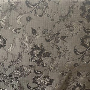 1 yard Gray/black  floral damask jacquard fabric per yard 54” wide