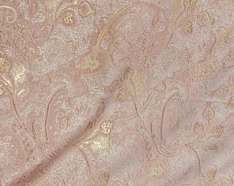 Blush Pink Jacquard Paisley Lightweight Fabric by the Yard | Elegant Upholstery, Apparel & Craft Fabric