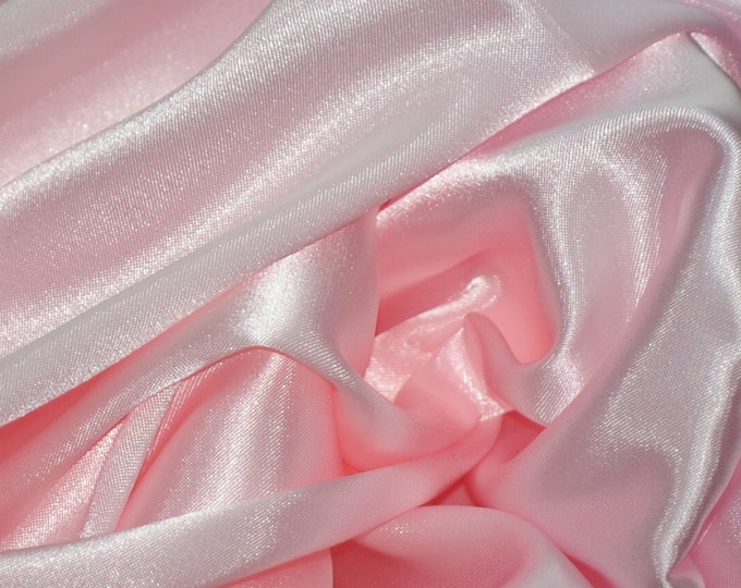Charmeuse Pink Satin polyester fabric 60" wide