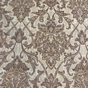 Desert Damask Chenille Upholstery Drapery fabric by the yard 57&quot; Wide
