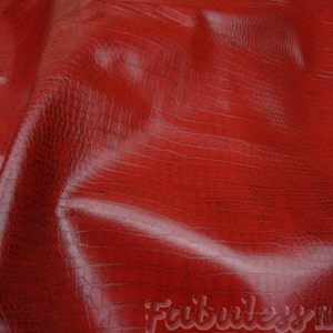 Red soft Vinyl Leather Alligator upholstery fabric per yard 54&quot; wide