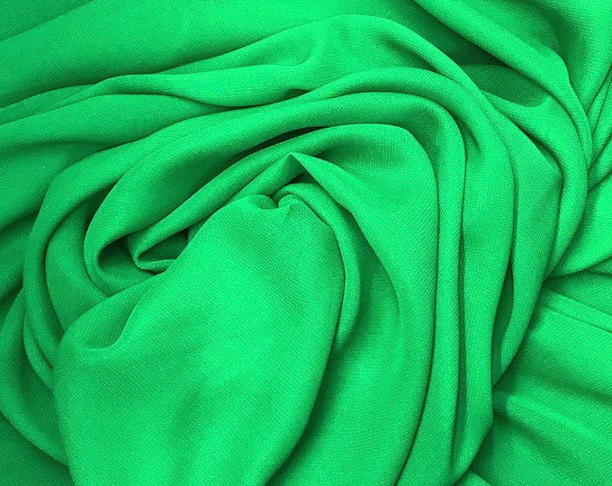 Kelly green Sheer High Multi Chiffon Solid Fabric, 100% Polyester 58/59" Wide, Sells by The Yard