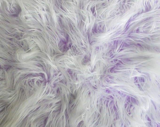 Faux fur, Lavender Frosted Mongolian upholstery fabric by the yard  60 Inch wide LONG PILE
