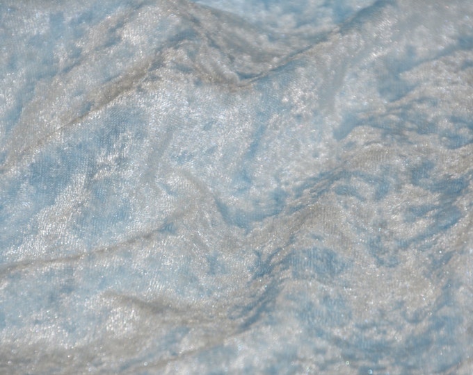 Velvet panne Crushed  Stretch Fabric 60 Wide By yard baby blue