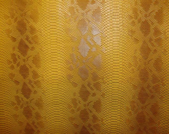 vinyl faux leather Snake Viper  Caramel  Embossed pattern upholstery 54" Wide